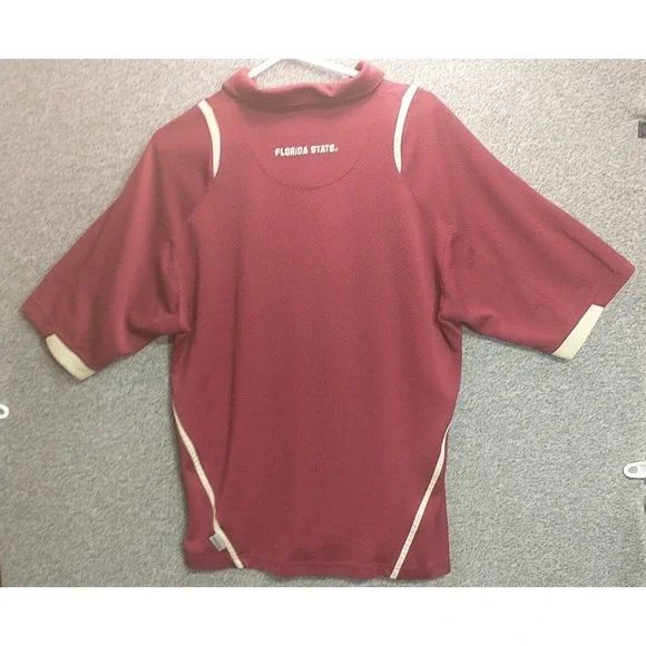 Nike Team FSU Florida State Seminoles Polo Shirt Garnet Mesh Mens Large Fit Dry - Picture 7 of 14